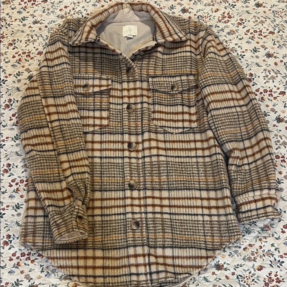 Plaid Button-Up Shirt Jacket